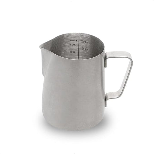 watchget Stainless Steel Milk Frothing Pitcher 12oz/350ml - Espresso Steaming Pitcher for Cappuccino, Latte Art, Coffee Machine Accessories Milk Jug Coffee Frother Cup, Matte Vintage