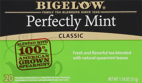 Bigelow Tea Perfectly Mint Black Tea, Caffeinated, 20 Total Tea Bags