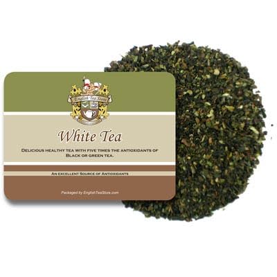 White Tea Loose Leaf Tea Pouches - 4oz | Premium Pai Mu Tan Tea with Amber Brew Jammy Malty Flavor | Delicate Sun-Dried Leaves for Smooth Refreshing Hot
