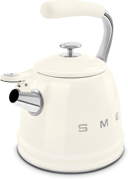 SMEG Retro Stovetop Whistling Kettle – 2.4Q (Cream)