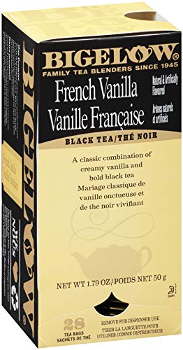 Bigelow French Vanilla Tea 28-Count Boxes (Pack of 6) Premium Black Tea Flavored with Vanilla Antioxidant-Rich Gluten-Free Full-Caffeine Tea in Foil-Wrapped Bags