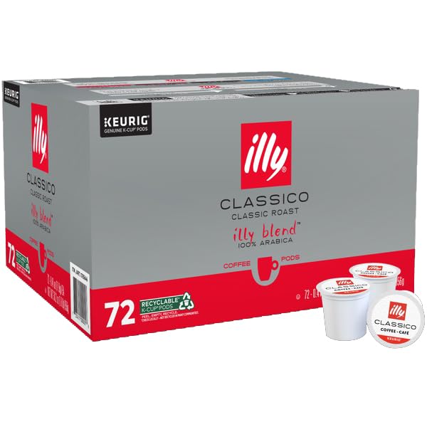 Illy Coffee K Cups - Pods For Keurig Machines – Classico Roast - Caramel, Orange Blossom & Jasmine - Mild, Flavorful & Balanced Flavor - No Preservatives – 72 Count