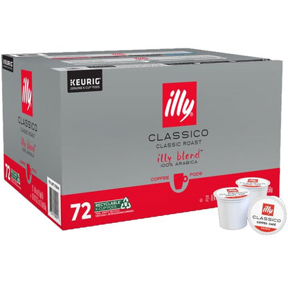 Illy Coffee K Cups - Pods For Keurig Machines – Classico Roast - Caramel, Orange Blossom & Jasmine - Mild, Flavorful & Balanced Flavor - No Preservatives – 72 Count
