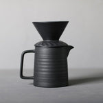 Load image into Gallery viewer, Handmade Black Pour Over Coffee Maker Set, Ceramic Coffee Dripper Brewer Heat Resistant Coffee Pot Decanter ACM03B