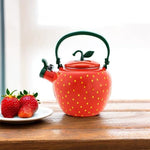 Load image into Gallery viewer, Whistling Tea Kettle for Stove Top Enamel on Steel Teakettle, Supreme Housewares Strawberry Design Teapot Water Kettle Cute Kitchen Accessories Teteras (2.3 Quart, Strawberry)