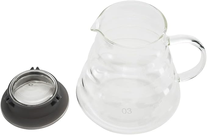 Restaurantware Restpresso 25 Ounce Coffee Carafe 1 Insulated Coffee Server - Push-Button Top Wide Spout Clear Glass Coffee Pitcher Built-In Handle Leakproof
