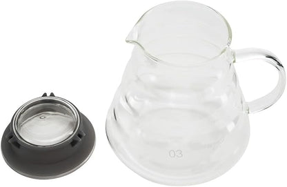 Restaurantware Restpresso 25 Ounce Coffee Carafe 1 Insulated Coffee Server - Push-Button Top Wide Spout Clear Glass Coffee Pitcher Built-In Handle Leakproof