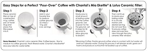 Chantal "Lotus" ceramic pour over coffee dripper, 8 ounces, White