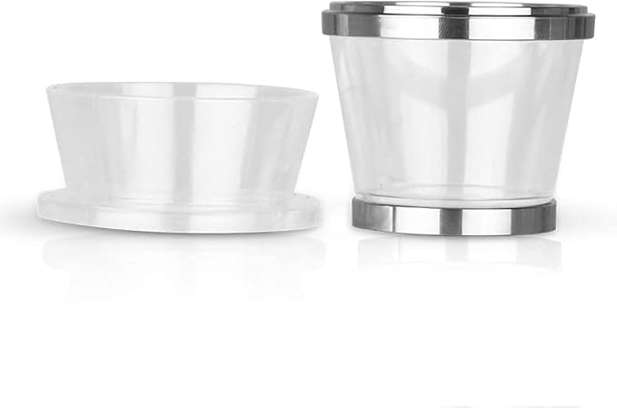 RECAPS Filling Tool Holder Tamper Kit Compatible with Vertuoline Coffee Pods Refill Vertuo Pods Reusable Refillable Coffee Filter(1 Tamper and 1 Holder and 30 Aluminum Foil Lids)