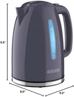 Load image into Gallery viewer, BLACK+DECKER 1.7L Cordless Electric Kettle, KE1555GY, Water Window, Rapid Boil, Auto Shutoff, Grey