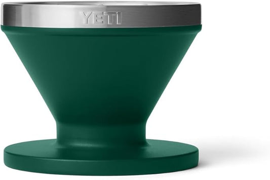 YETI Pour Over Coffee Maker Accessory Ramblers, Designed for Perfect Coffee Extraction Anywhere, Stainless Steel, fits any V60 Filter, Black Forest Green