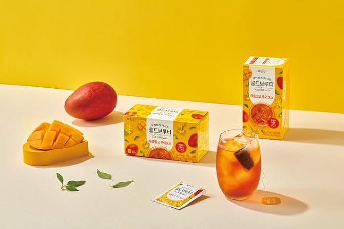 Damtuh Apple Mango Rooibos Cold Brew Tea - Zero Carbs Zero Sugar, Sweet Cold Tea Beverage with Stevia 30g (20 tea bags)