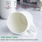 Load image into Gallery viewer, Chulan White Over 45% Bone Content Fine Bone China Coffee Mugs 10 oz, Lightweight Porcelain Cups for Espresso Latte Mocha Cappuccino, Luxury Thin Ceramic Tea Cup, Set of 6 Dishwasher Microwave Safe