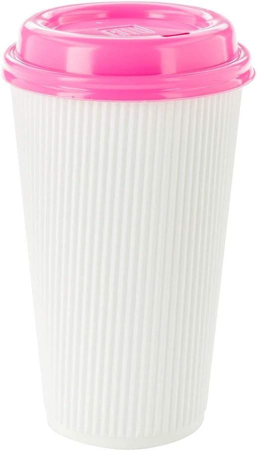 Restaurantware 16 Ounce Ripple Wall Disposable Coffee Cups, 500 Insulated White Paper Tumblers with Rolled Rim Design, Lids Sold Separately for Hot Drinks like Tea, Hot Chocolate and More