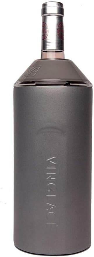 Personalized Vinglacé Wine & Champagne Bottle Chiller - A Unique Customized Gift for Wine Lovers (Graphite)