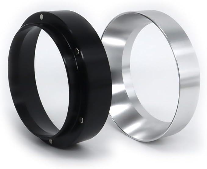 Aluminum Espresso Dosing Funnel - 51/53/58mm Coffee Dosing Ring for Home & Shop - Silvery