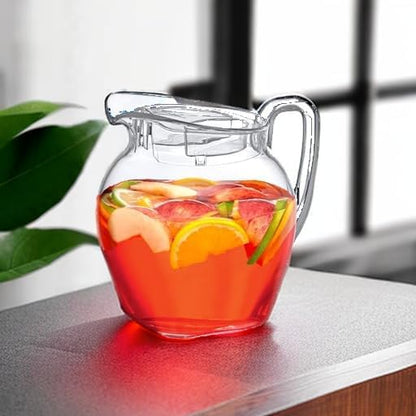 Amazing Abby - Vively Grand - Plastic Pitcher (96 oz, 3 Quart), Clear Water Pitcher with Lid, Fridge Jug, BPA-Free, Shatter-Proof, Great for Iced Tea, Sangria, Lemonade, Juice, Milk, and More