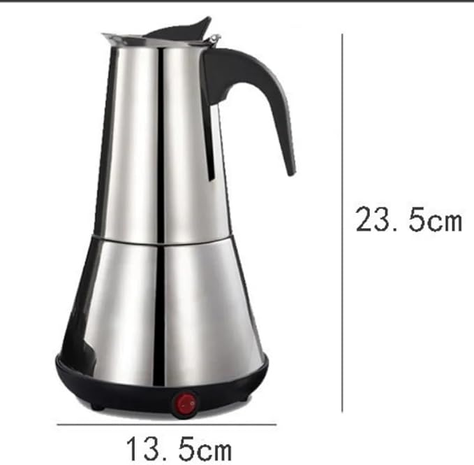 300ML Electric Moka Coffee Pot American plug Plug 6 Cups Stainless Steel Thickening Espresso Coffee Maker Italian Cuban Classic Coffee Pot