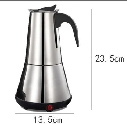 300ML Electric Moka Coffee Pot American plug Plug 6 Cups Stainless Steel Thickening Espresso Coffee Maker Italian Cuban Classic Coffee Pot