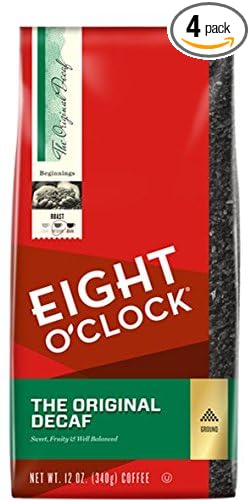 Eight O'Clock Coffee, Decaffeinated Ground, 12-Ounce Bag (Pack of 4)