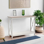 Load image into Gallery viewer, PHI VILLA White Entryway Table, Farmhouse Console Table Narrow Sofa Table Hallway, Ivory Skinny Entry Table