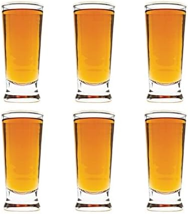 Vikko 2.75 Ounce Shot Glasses, Set of 6 Small Liquor and Spirit Glasses, Durable Tequila Bar Glasses For Alcohol and Espresso Shots, 6 Piece Shooter Glass Set