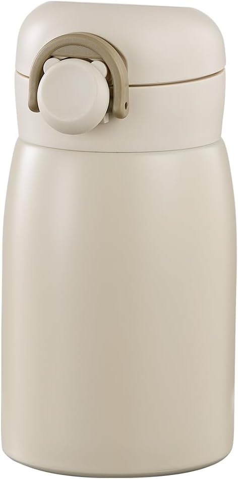 9 oz Mini Water Bottle Small Stainless Steel Thermoses - Insulated Vacuum, Leak Proof, Keeps Drinks Hot/Cold - Ideal for Coffee, beverage, Water - White