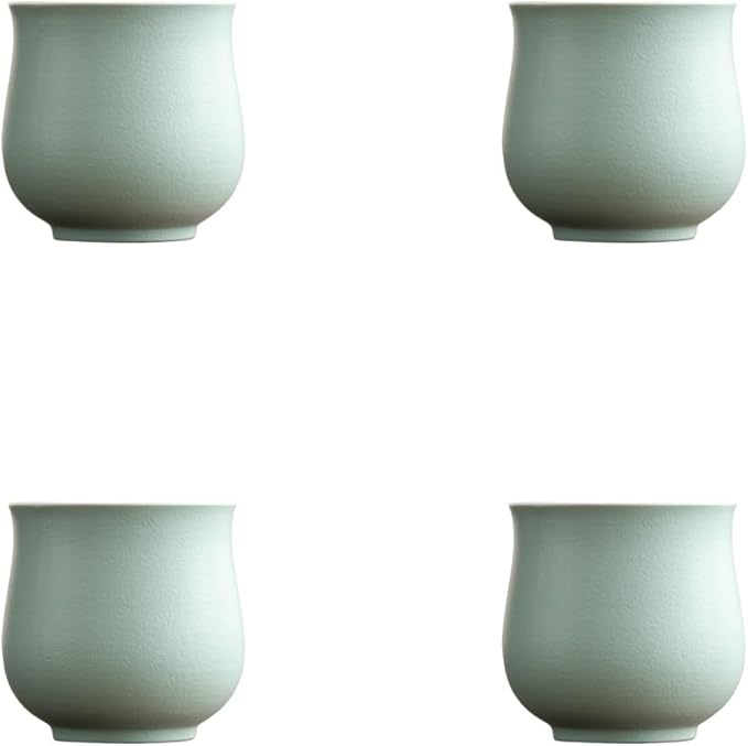 4-Oz Ceramic Espresso Cups Set - Multi-Color, Handle-Free Design for Home & Cafe | Dishwasher-Safe Stoneware Cups (brown,4)