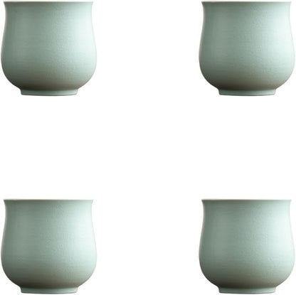 4-Oz Ceramic Espresso Cups Set - Multi-Color, Handle-Free Design for Home & Cafe | Dishwasher-Safe Stoneware Cups (brown,4)