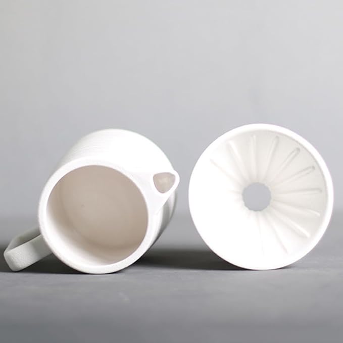 Handmade Black Pour Over Coffee Maker Set, Ceramic Coffee Dripper Brewer Heat Resistant Coffee Pot Decanter ACM03W