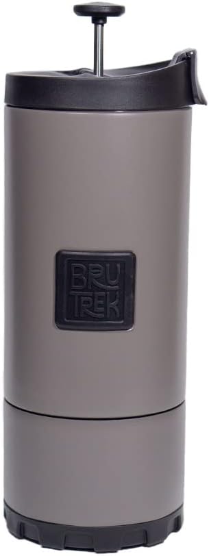 OVRLNDR Travel Coffee French Press, 24 fl.oz Capacity, Double Wall Vacuum Insulated, Easy To Clean Removable Bottom, Locking No Spill Lid, On The Go Coffee Brewing (Storm Gray)