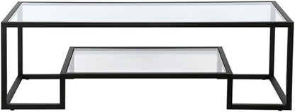 Henn&Hart 54" Wide Rectangular Coffee Table in Blackened Bronze, Modern coffee tables for living room, studio apartment essentials