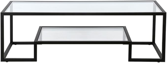 Henn&Hart 54" Wide Rectangular Coffee Table in Blackened Bronze, Modern coffee tables for living room, studio apartment essentials