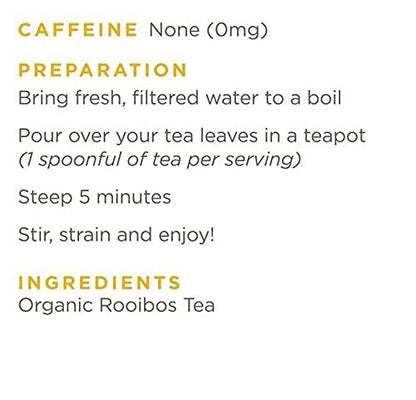Golden Moon Tea Rooibos Tea - Organic Herbal Tea - Caffeine-Free - Loose, Non-GMO - Travel Tin (30 Servings)