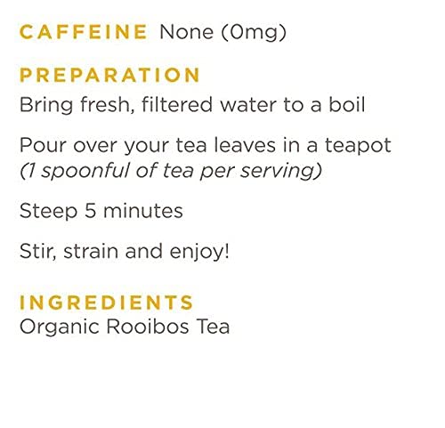 Golden Moon Tea Rooibos Tea - Organic Herbal Tea - Caffeine-Free - Loose, Non-GMO - Travel Tin (30 Servings)