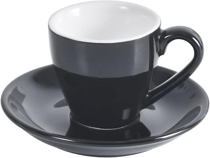 Porcelain Espresso Cup with Saucer, Espresso shot Cup, 80ml/2.7Oz, Black…