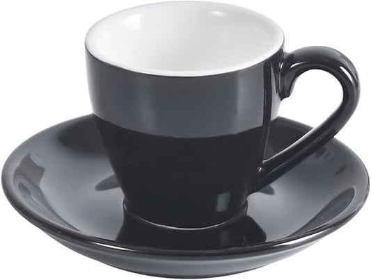 Porcelain Espresso Cup with Saucer, Espresso shot Cup, 80ml/2.7Oz, Black…