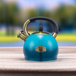 Load image into Gallery viewer, Whistling Tea Kettle Stove Top Teapot, Stainless Steel Teakettle (2.8 QUART, Blue)