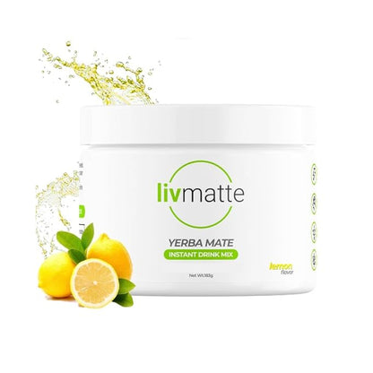 Yerba Mate Instant Tea Powder-Natural Caffeine Flavored Drink Mix, Sugar-Free, Clean Energy, Mental Focus + Wellness Support I 30 Servings (Lemon)