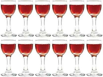 Vikko 1.75 Ounce Shot Glasses, Set of 12 Small Liquor Glass with Stem, Spirit Glasses, Durable Tequila Bar Glasses For Alcohol and Espresso Shots