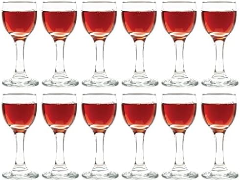 Vikko 1.75 Ounce Shot Glasses, Set of 12 Small Liquor Glass with Stem, Spirit Glasses, Durable Tequila Bar Glasses For Alcohol and Espresso Shots