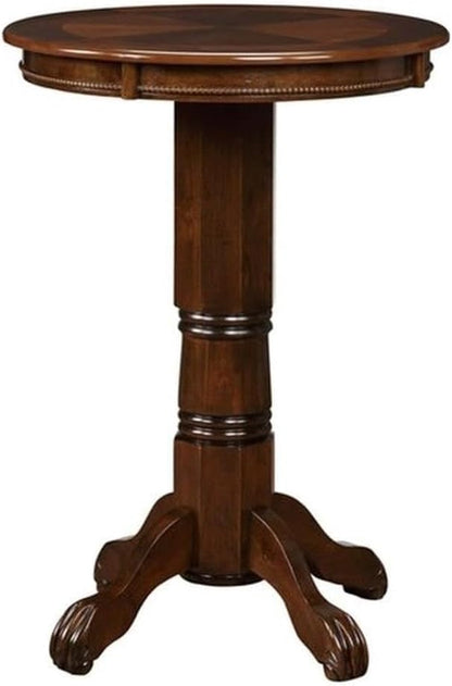 BOWERY HILL Traditional Wood Pub Table with Claw and Ball Feet in Cappuccino