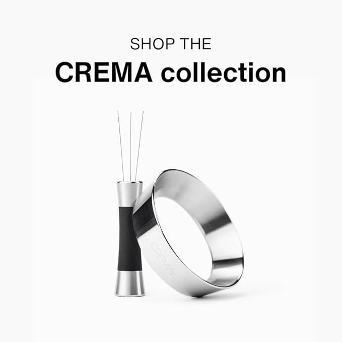 Crema Coffee Products Weiss Distribution Technique (WDT) Tool | Even Coffee Ground Distribution for Better Extraction | Stainless Steel with Silicone Grip | Includes 6 Pins & Storage Vault | Silver
