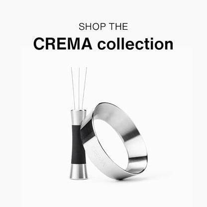 Crema Coffee Products Weiss Distribution Technique (WDT) Tool | Even Coffee Ground Distribution for Better Extraction | Stainless Steel with Silicone Grip | Includes 6 Pins & Storage Vault | Black
