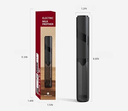 Travel Milk Frother with Cover, Battery-Operated Electric Foam Maker Frother Wand, Milk Foamer Electric Mini Drink Mixer for Coffee, Cappuccino, Lattes, Frappe, Matcha and Hot Chocolate, Black