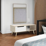 Load image into Gallery viewer, Cozy Castle Modern Wooden Coffee Table with Storage, Minimalist Hallway Mid Century Cocktail Table for Living Room Apartment Reception, Oak