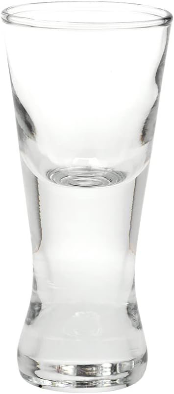 Restaurantware-1.5 Ounce Dessert Shot Glasses, 60 Fine-Blown Appetizer Shot Glasses - Hourglass Silhouette, Serve Shots Or Tasting, Clear Glass Mini Dessert Cups, Heavy Base, For Parties or Weddings