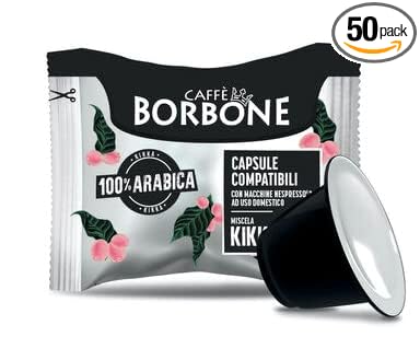 Caffe Borbone Nespresso Compatible Coffee Pods, Kikka 100% Arabica, Medium Roast, Rich and Balanced - NOT compatible with Vertuo - 50 Count