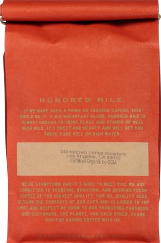 Stumptown Coffee Roasters, Medium Roast Organic Whole Bean Coffee - Hundred Mile, Flavor Notes of Jam and Toffee, 24 Ounces (2 Bags of 12 Ounces)