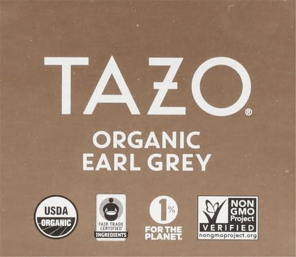 TAZO Organic Earl Grey Tea Bags, Black tea with Caffeine, 16 Total Tea Bags (Pack of 2)